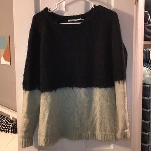 Black and grey fuzzy sweater
